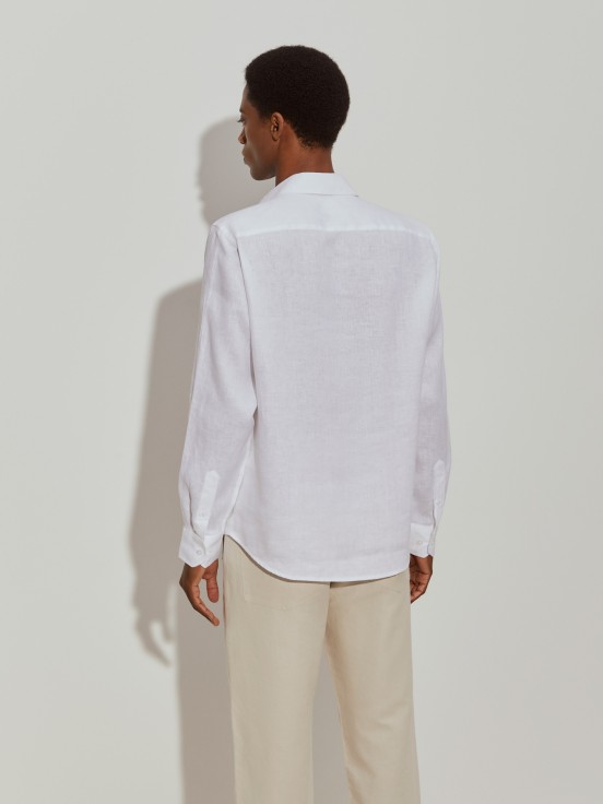 Camisa slim fit em linho