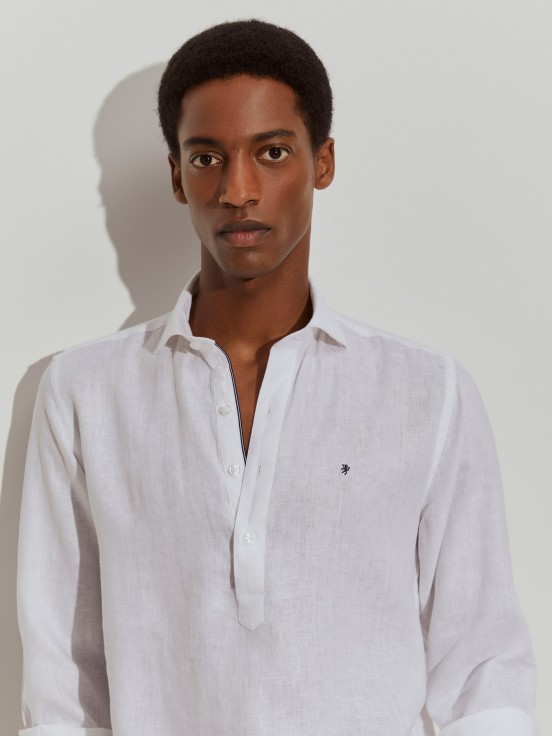 Camisa slim fit em linho