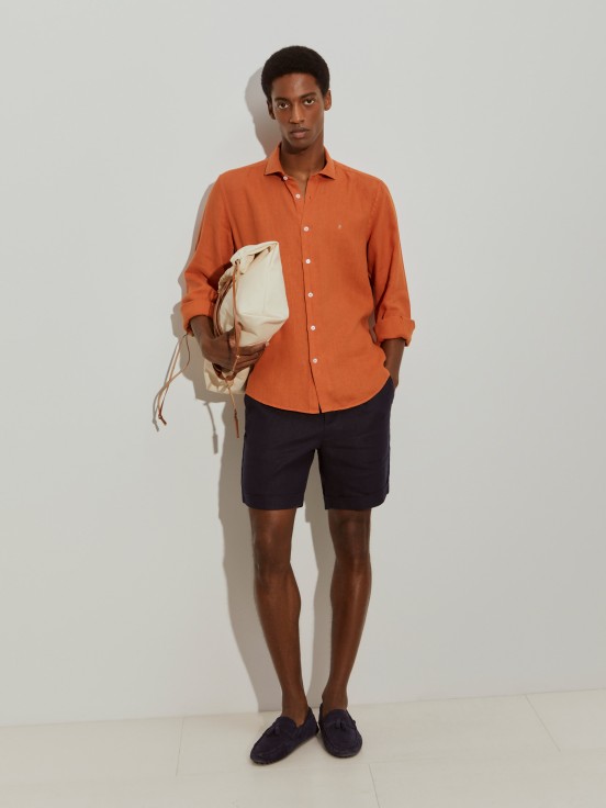 Camisa de lino slim fit
