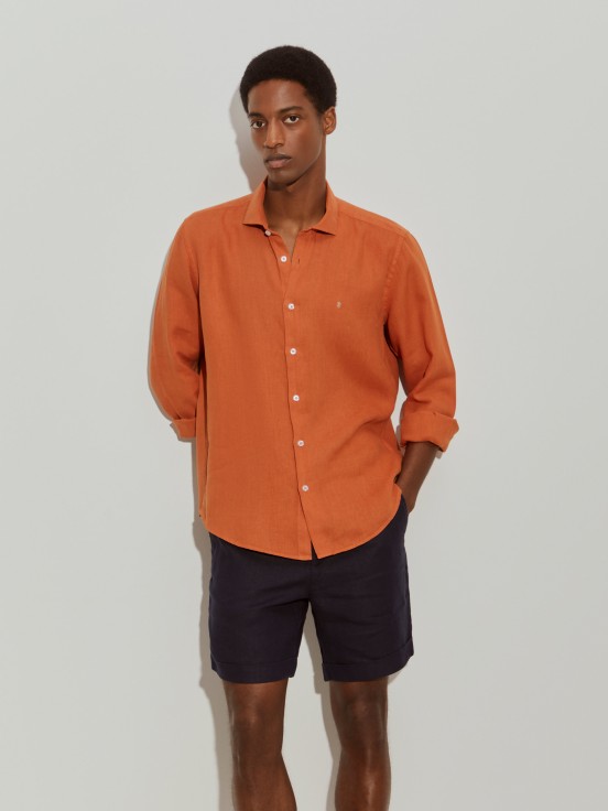 Camisa de lino slim fit