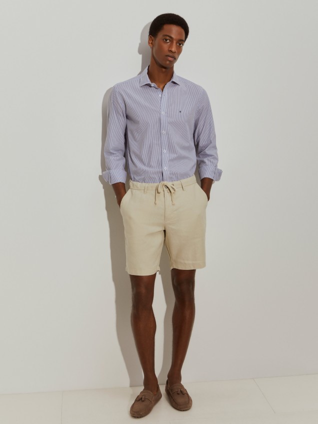 Camisa slim fit �s riscas