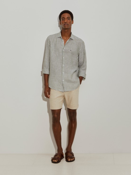 Camisa de linho regular fit