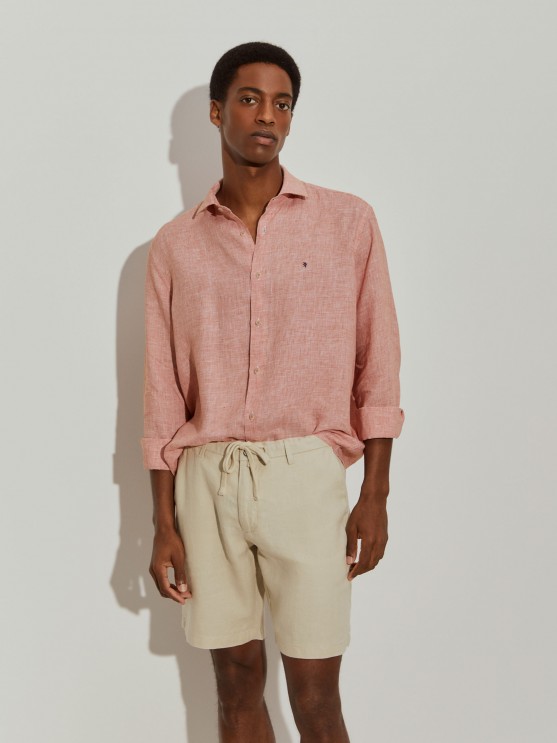 Pantalón corto 100% lino con bolsillos LP004428_035 LION OF