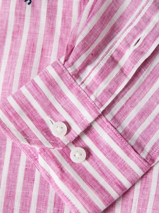 Camisa lino corte regular