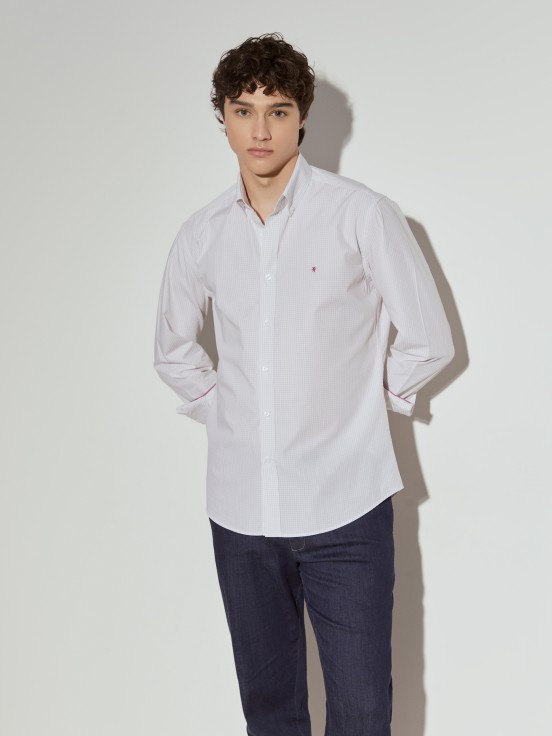 Camisa slim fit quadrados