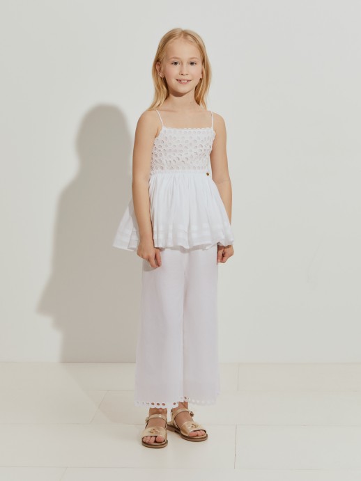Strappy top with embroidery
