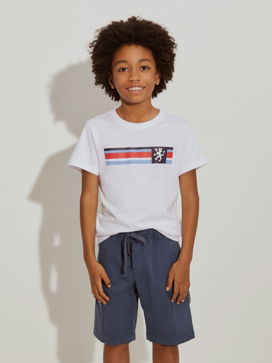 T-shirt de algodo com estampado