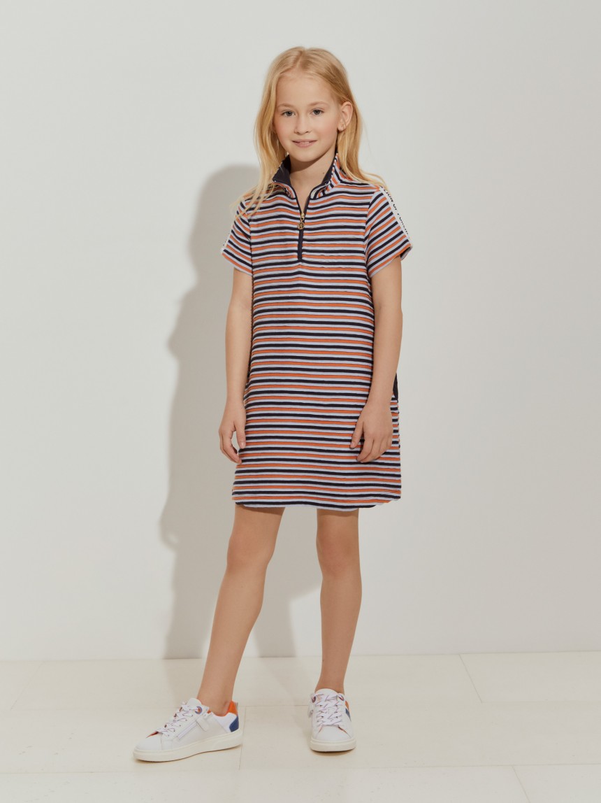 Vestido malha �s riscas