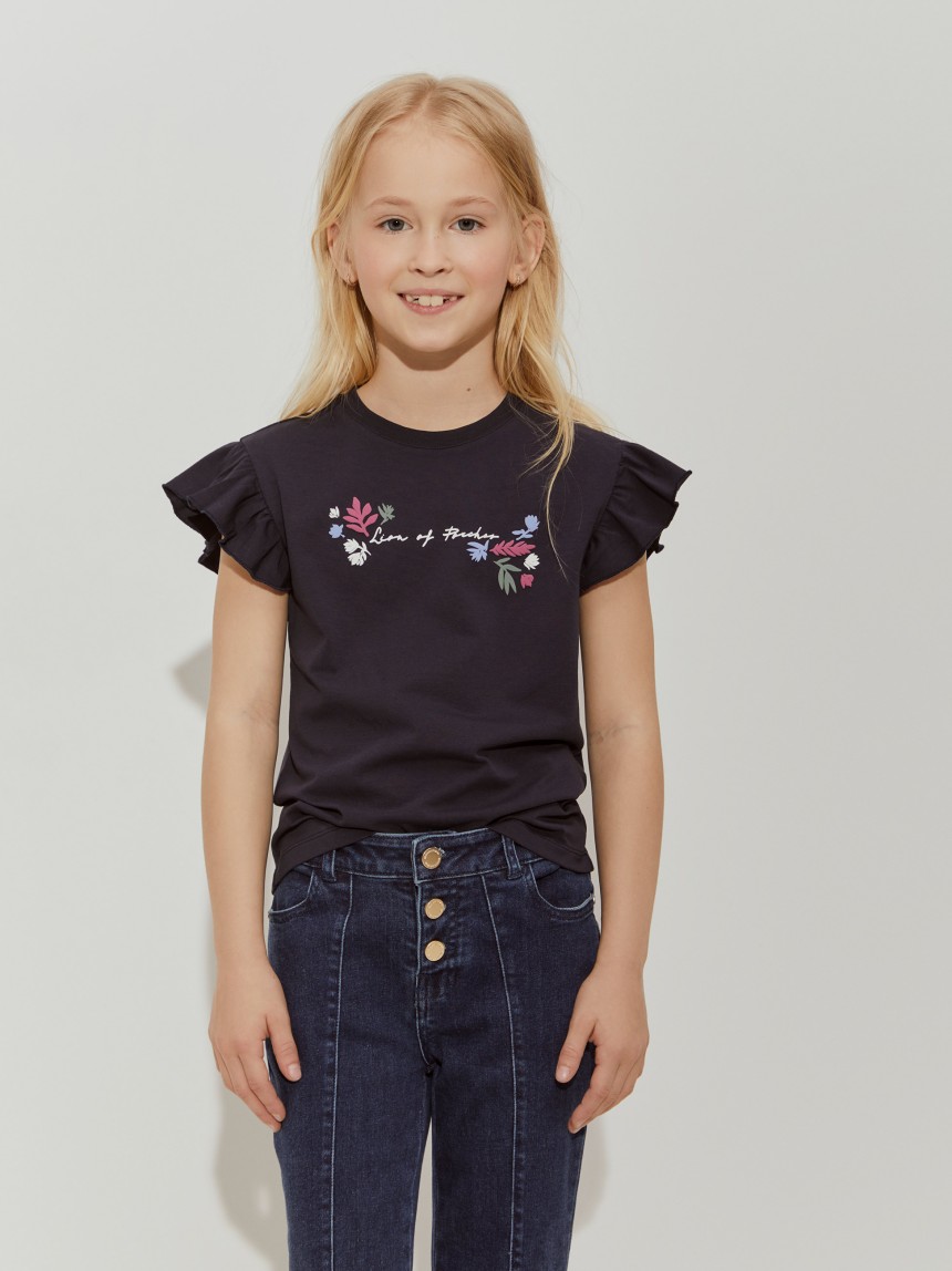 T-shirt com folho e estampado