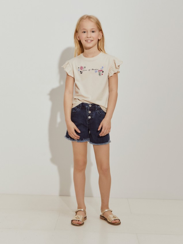 Cal��es denim curtos