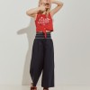 Wide-leg pants with elastic waist