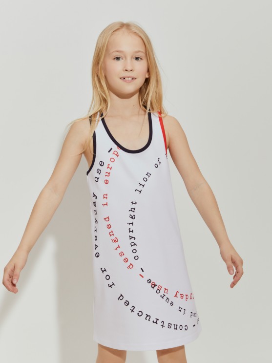 Sleeveless dress with message