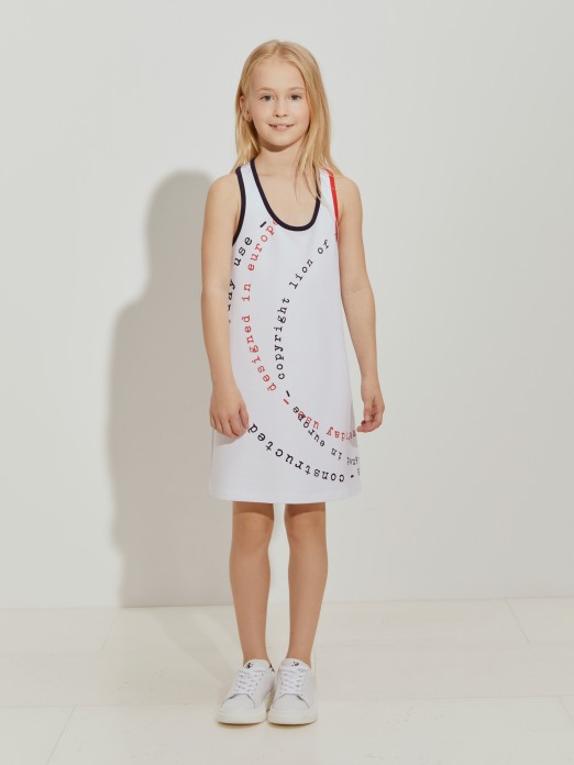 Vestido sem mangas com mensagem