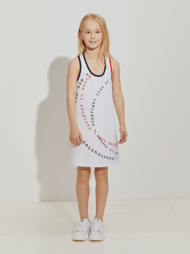 Vestido sem mangas com mensagem