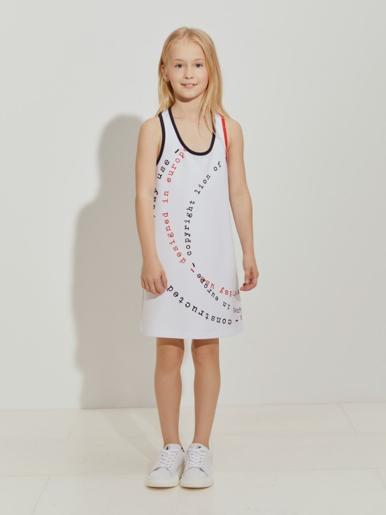 Vestido sem mangas com mensagem