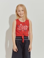 Sleeveless top with message