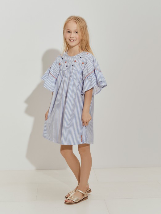Vestido rayas manga corta