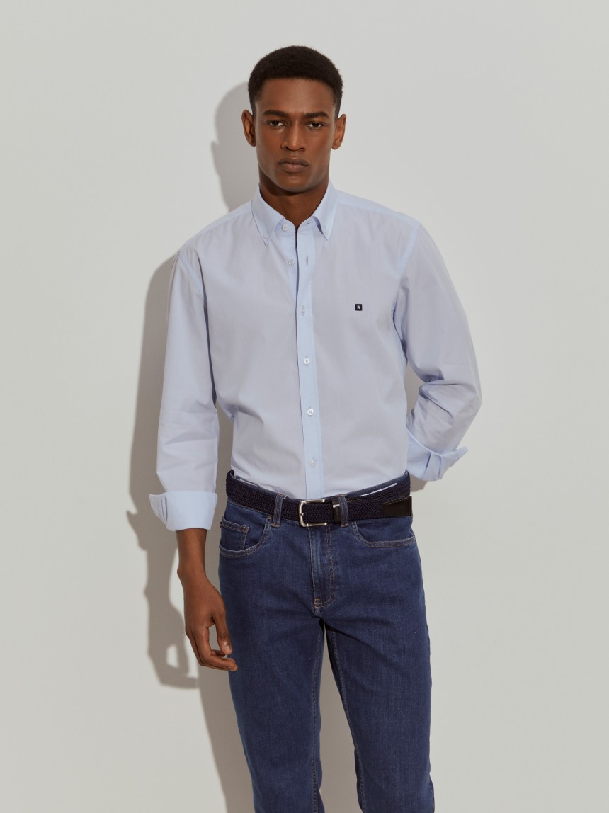Camisa slim fit de algod�o