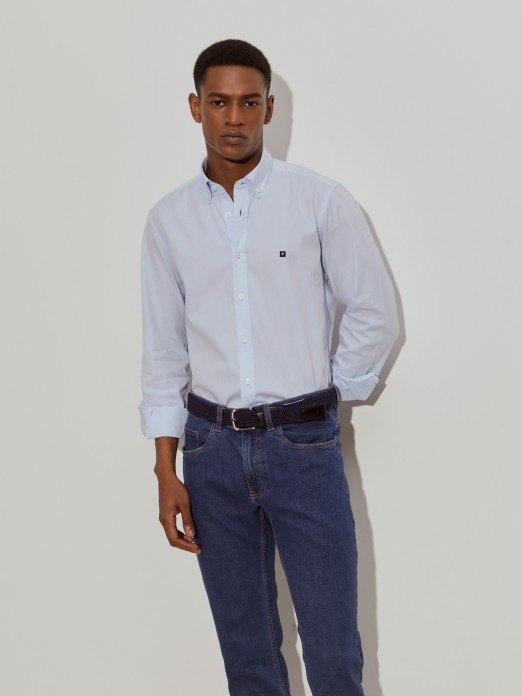 Camisa slim fit de algodo