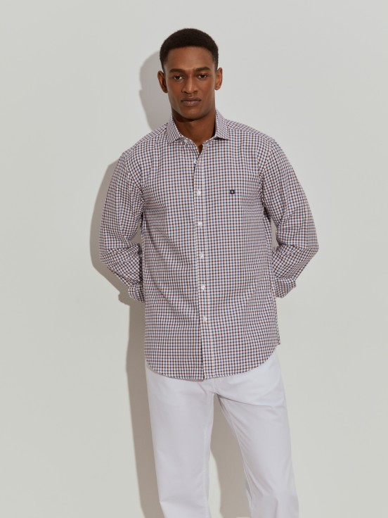 Camisa slim fit quadrados
