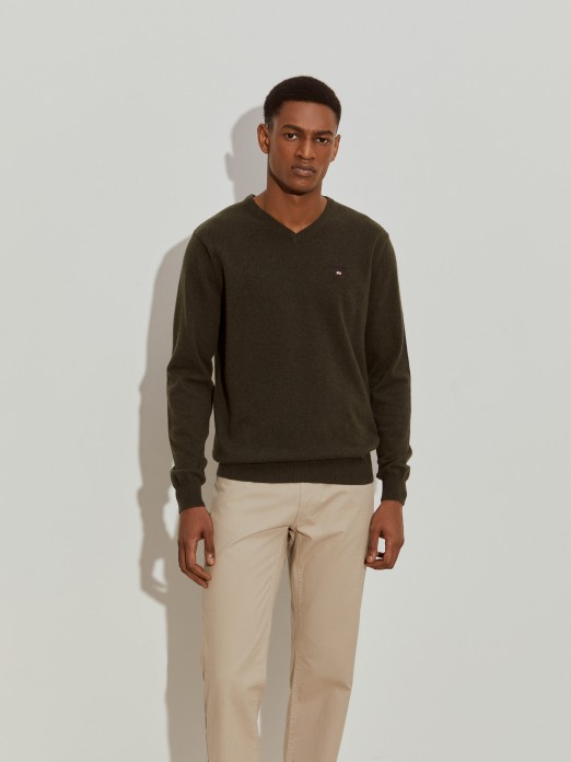 Pullover decote em V