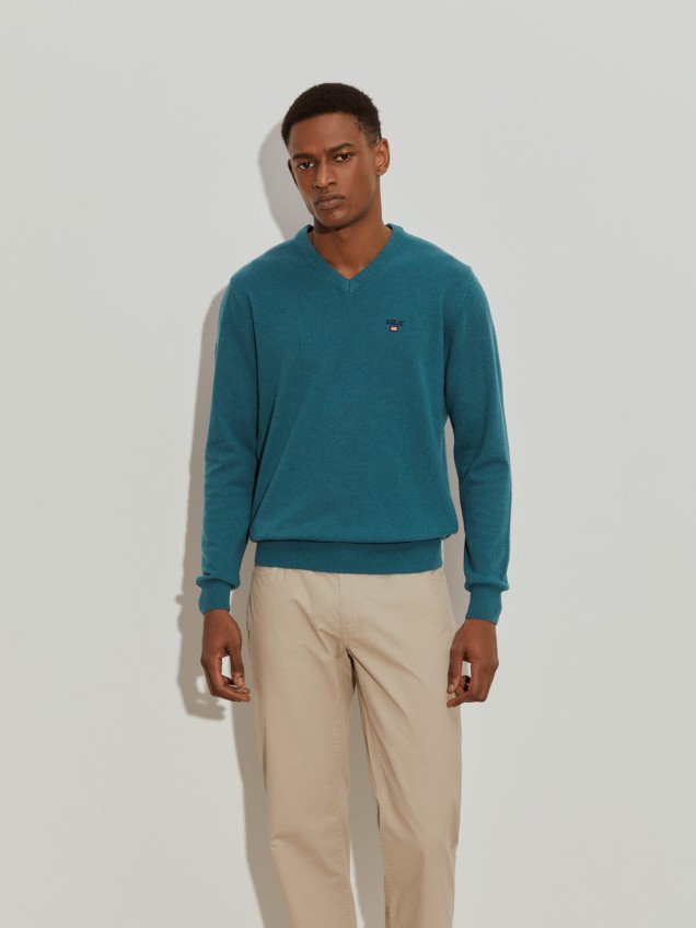 Pullover decote em V