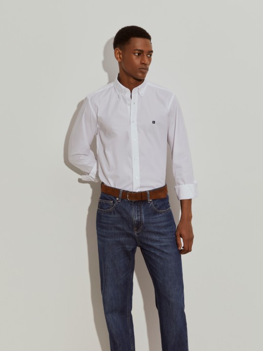 Camisa slim fit de algodo