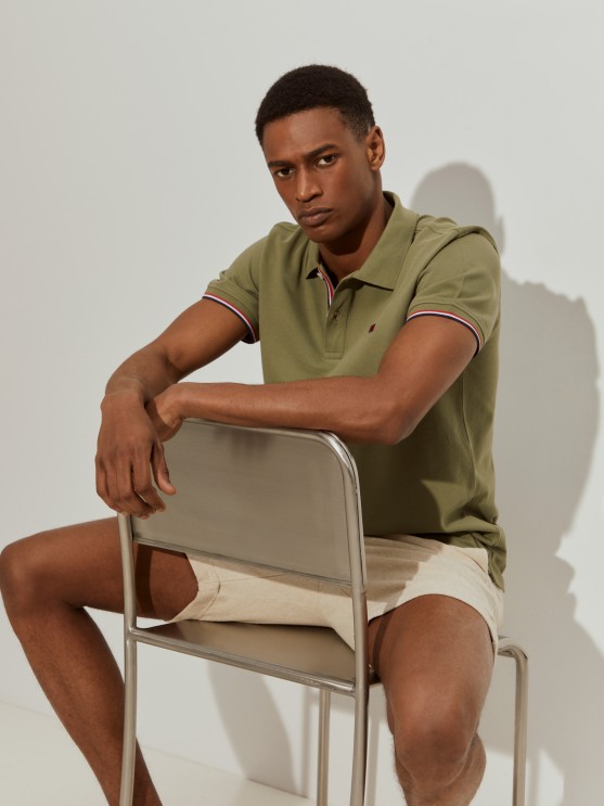 Slim fit piqu polo