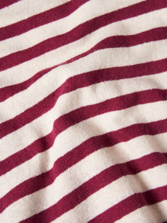 T-shirt s riscas em algodo e linho