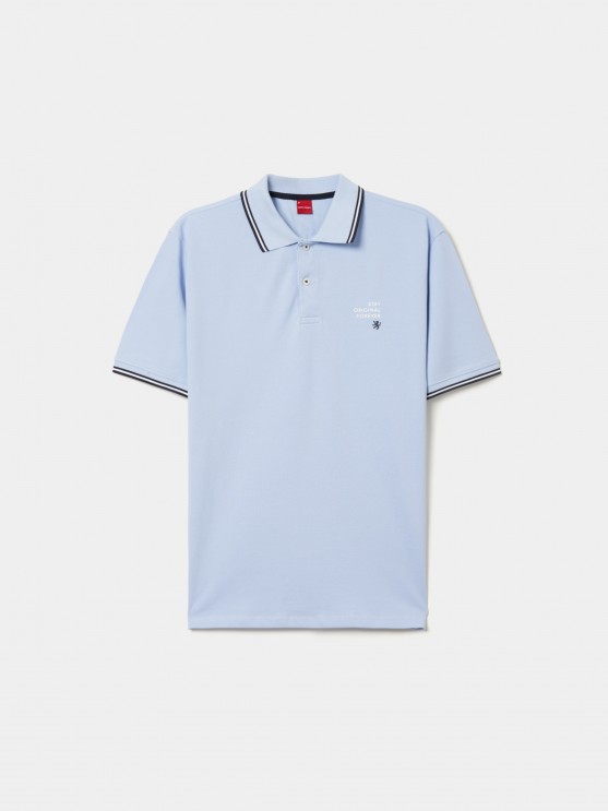 Regular fit piqu polo shirt