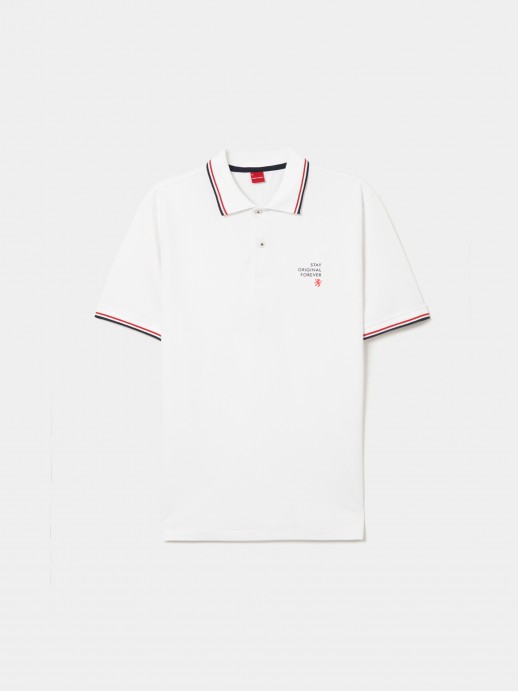Regular fit piqu polo shirt