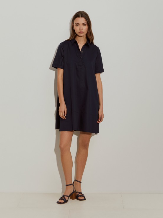 Vestido midi de manga corta