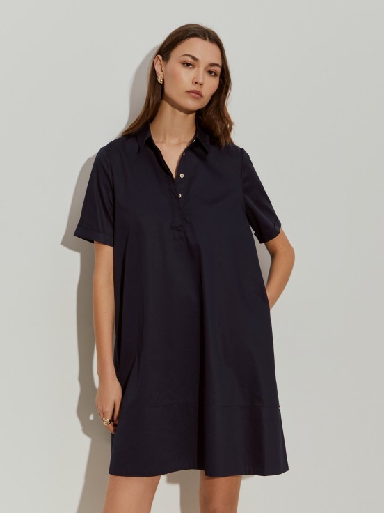 Vestido midi de manga corta