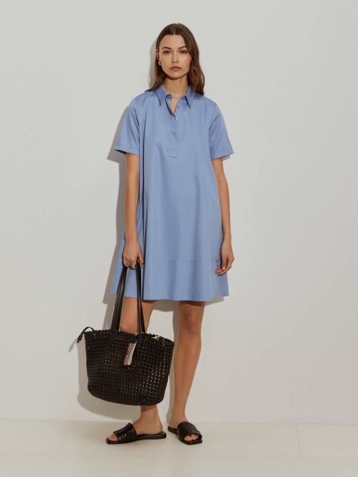 Vestido midi de manga corta