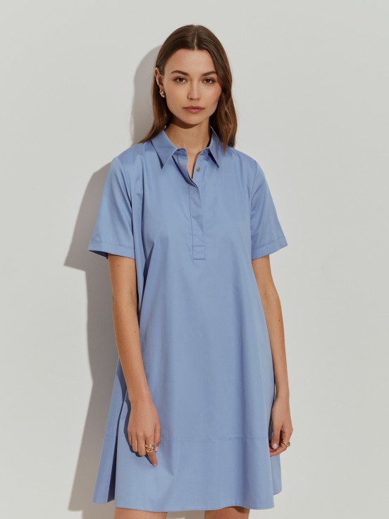 Vestido midi de manga corta
