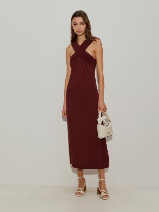 Vestido comprido de malha