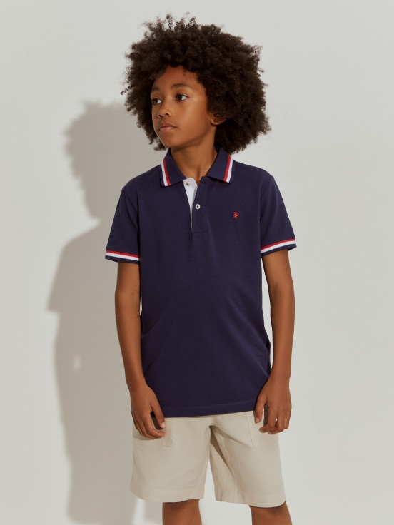 Polo de algodn a rayas