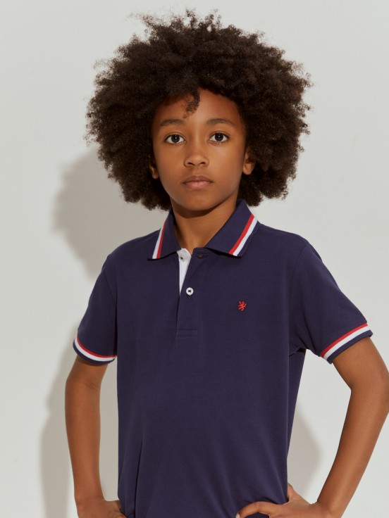 Polo de algodn a rayas