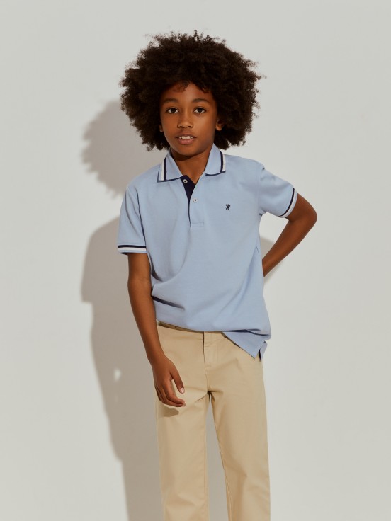 Polo de algodn a rayas