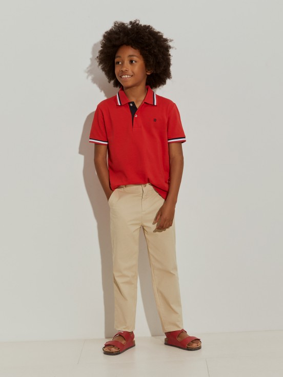 Polo de algodo com riscas