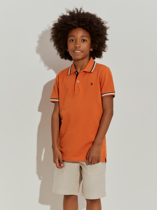 Polo de algodn a rayas