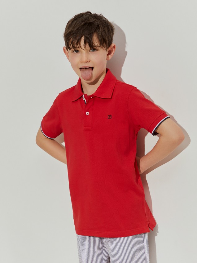 Polo piqué de algodão