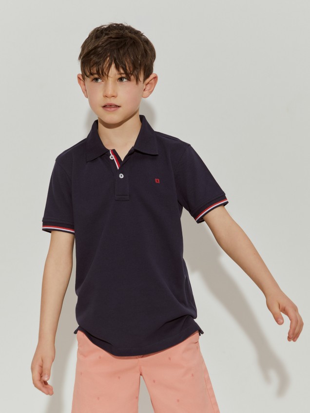 Polo piqué de algodão