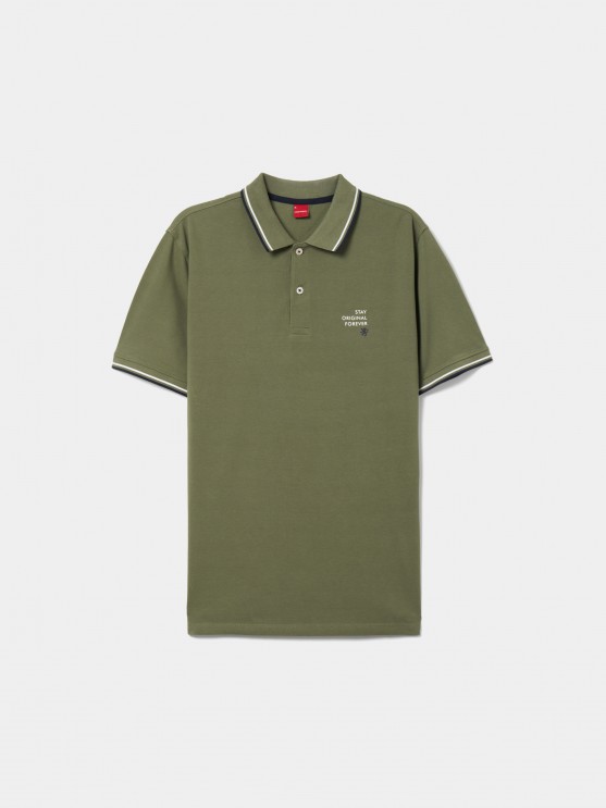 Regular fit piqu polo shirt