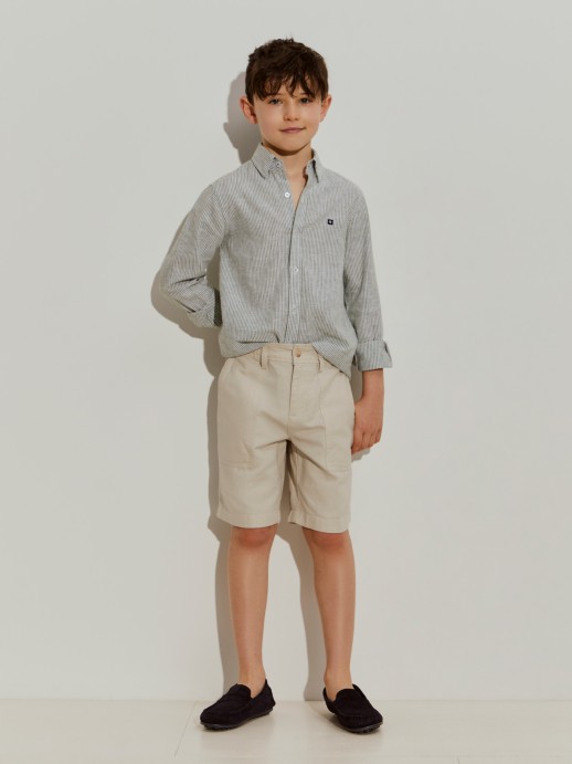 Linen and cotton shorts