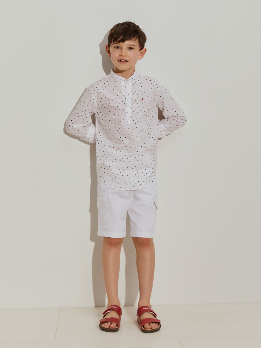 Camisa de algod�o estampada