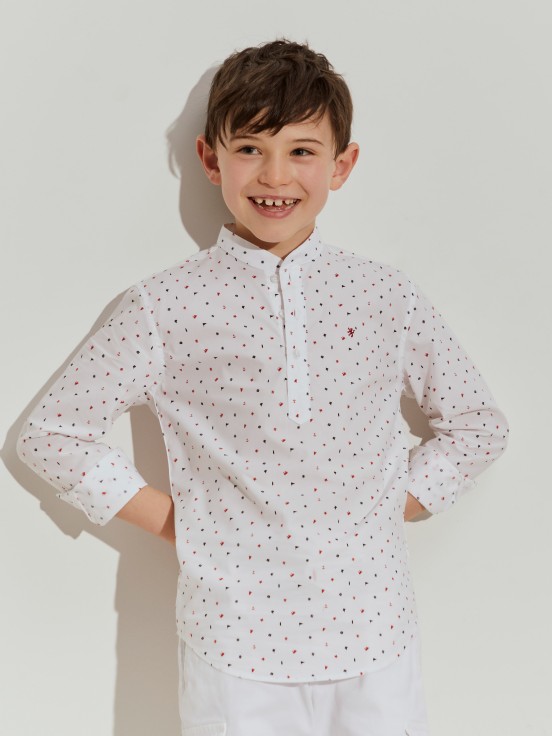 Camisa de algodo estampada