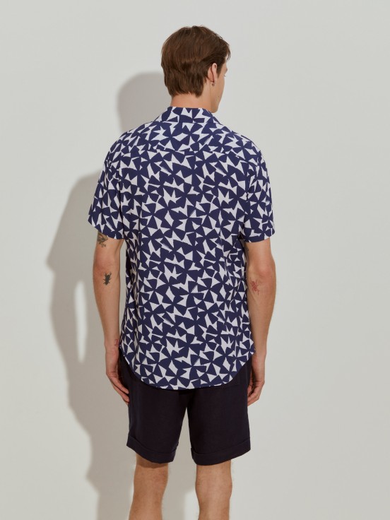 Camisa manga curta slim fit