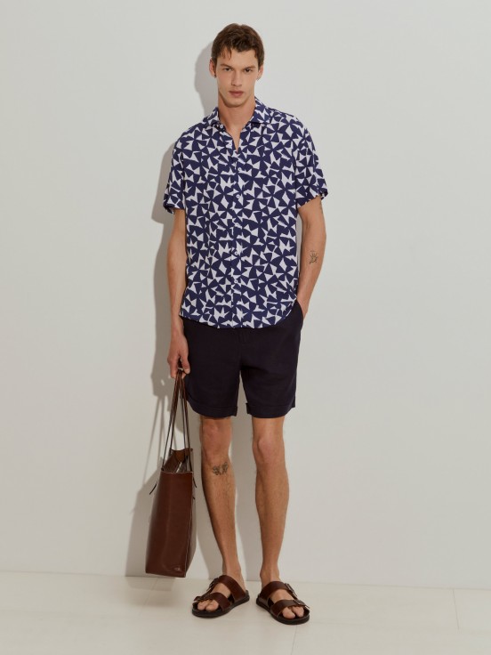 Camisa manga curta slim fit