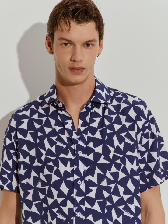 Camisa manga curta slim fit